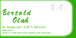 bertold olah business card